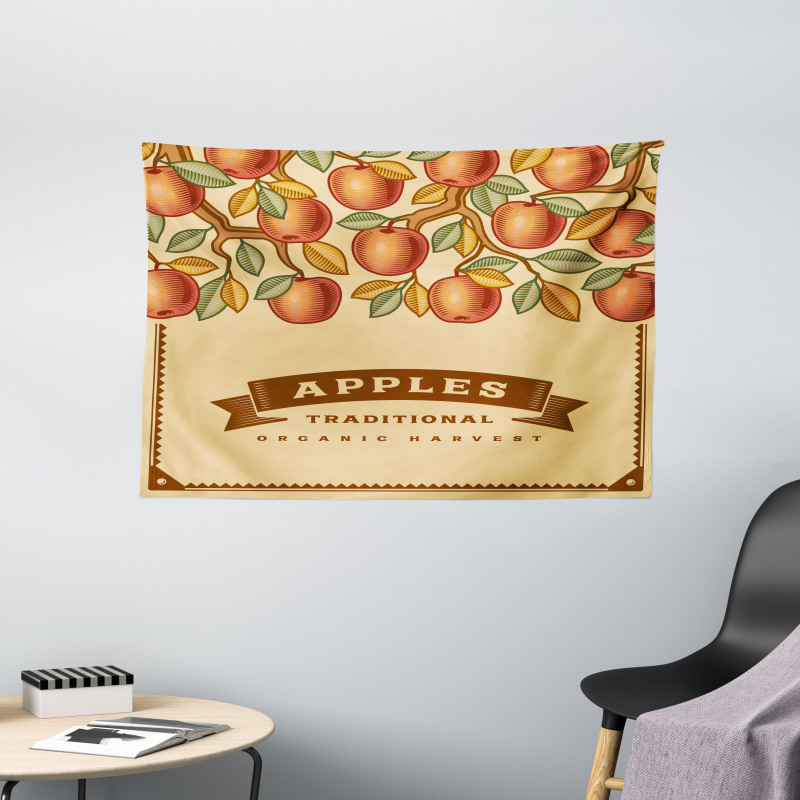 Vintage Apple Harvest Wide Tapestry