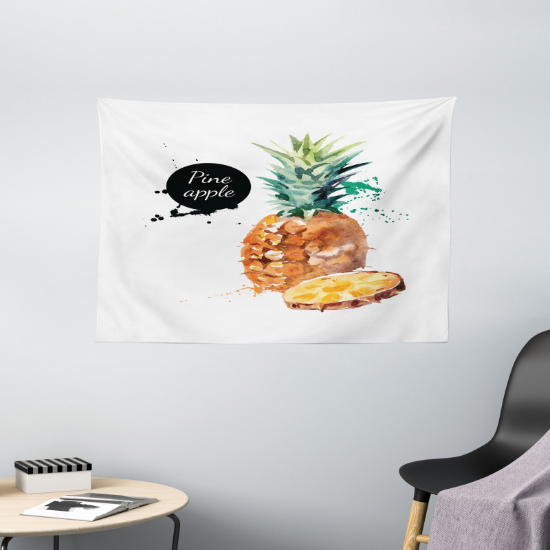 Sketch Hawaii Pineapple Wide Tapestry