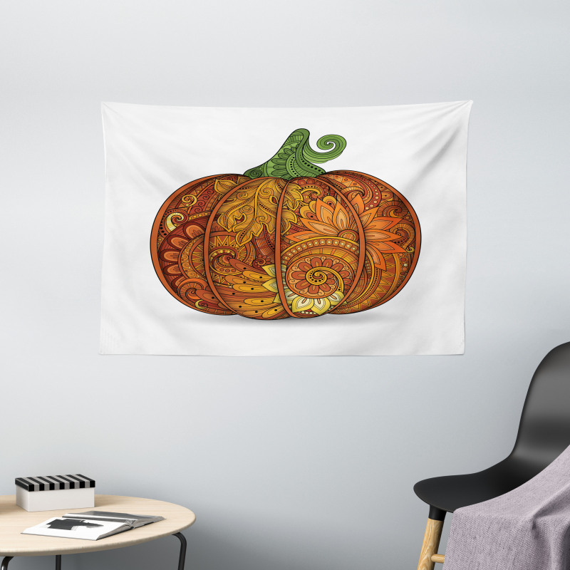 Style Pumpkin Wide Tapestry