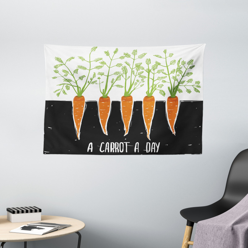 Growing Carrots Wide Tapestry