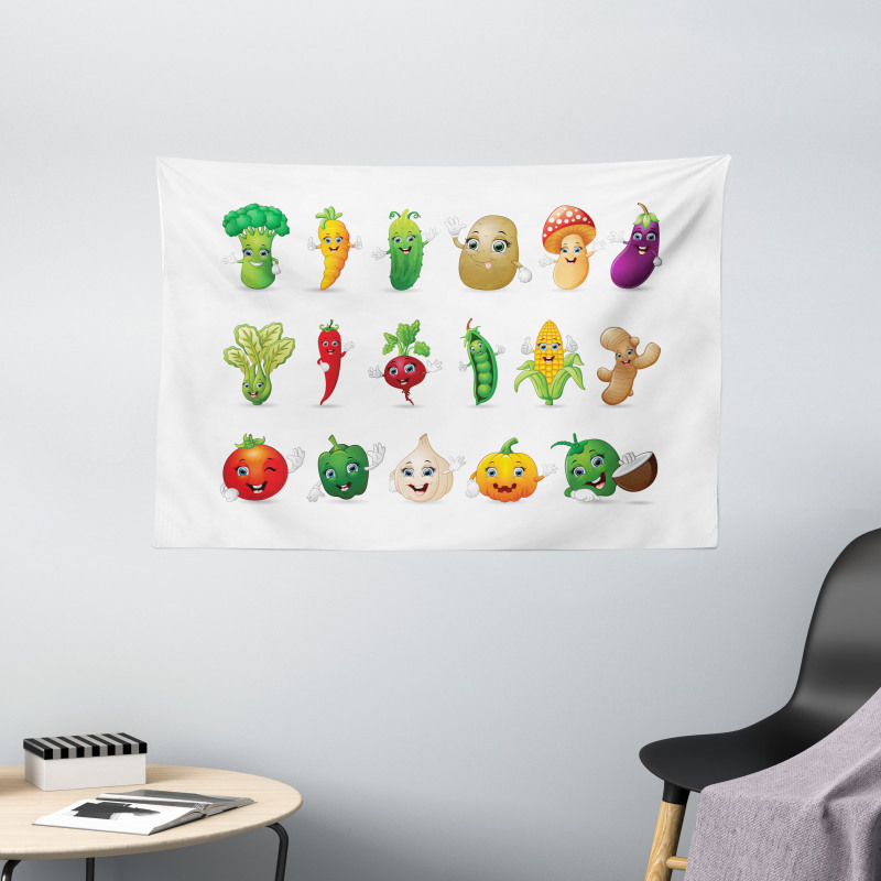 Smiley Faces Farm Wide Tapestry