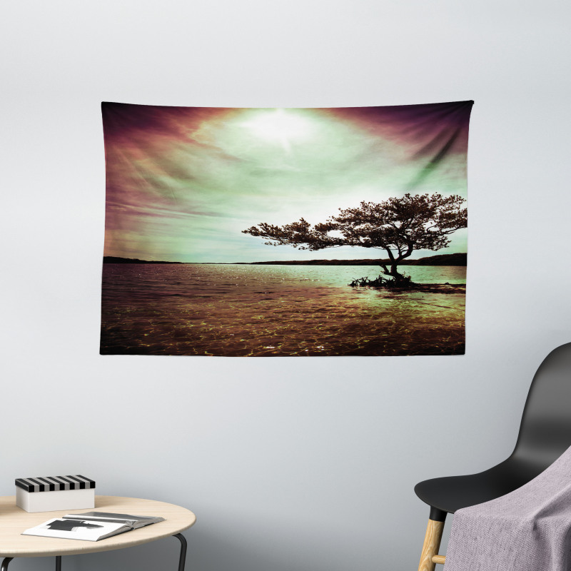 Picturesque Lakeside Wide Tapestry