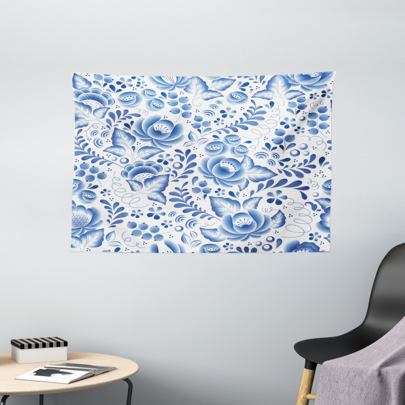 Porcelain Pattern Wide Tapestry