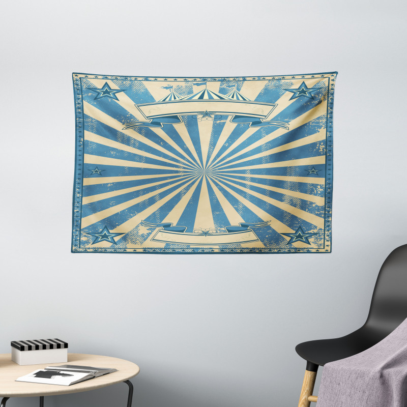 Retro Circus Tent Wide Tapestry