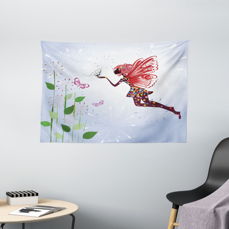 Butterfly Wing Fairy Wide Tapestry