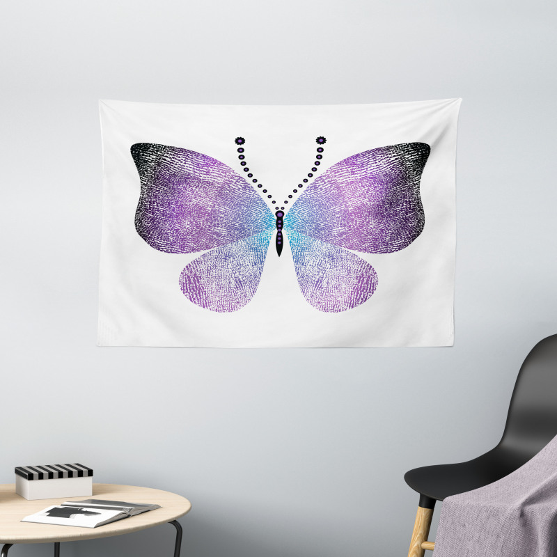 Pointillist Butterfly Wide Tapestry