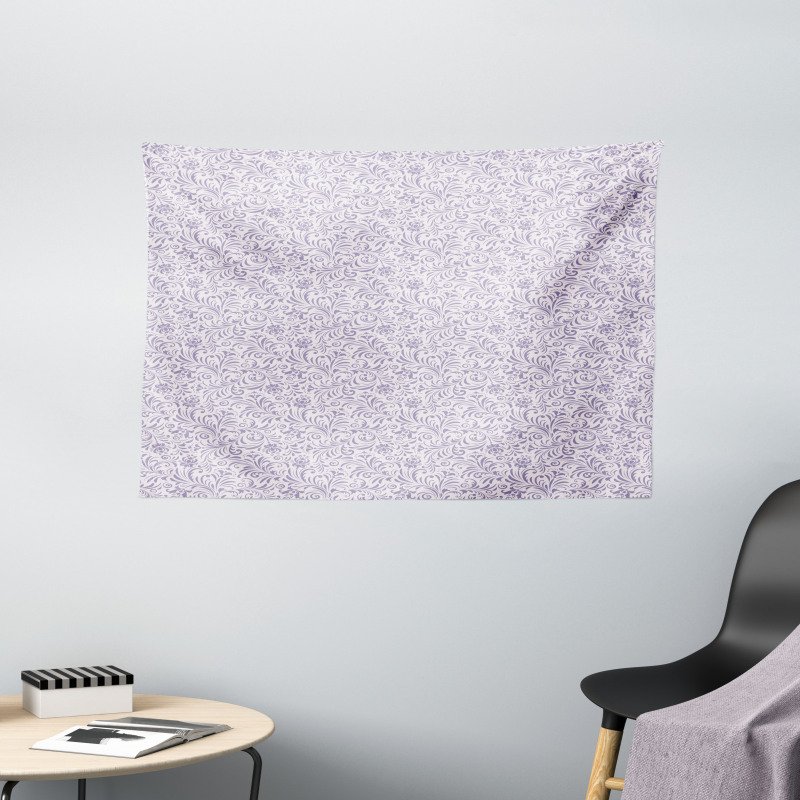 Abstract Curly Foliage Wide Tapestry