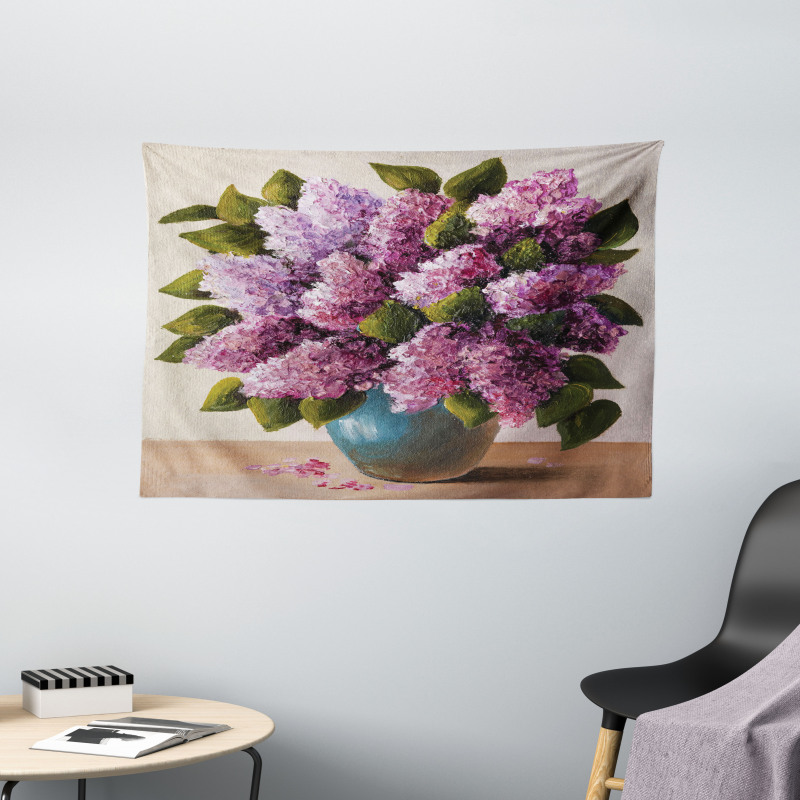 Lilac Bouquet Artwork Wide Tapestry