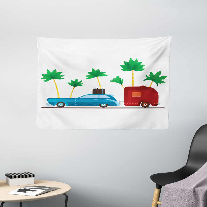 Exotic Travel Theme Wide Tapestry