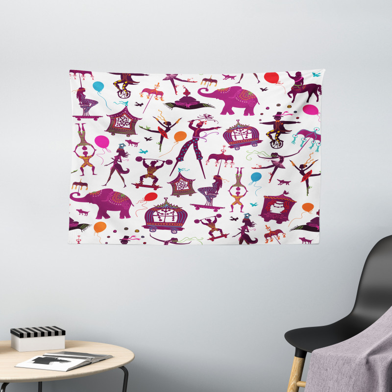 Colorful Characters Wide Tapestry