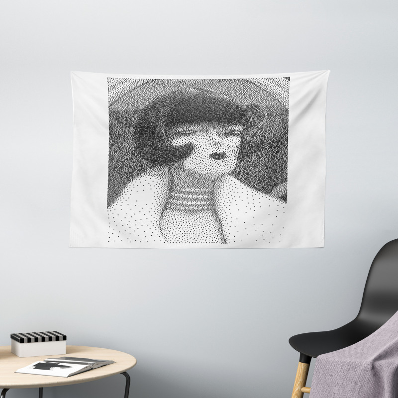 Bob Haired Posh Lady Wide Tapestry