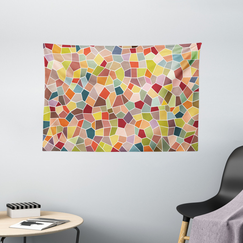 Motley Retro Mosaic Wide Tapestry