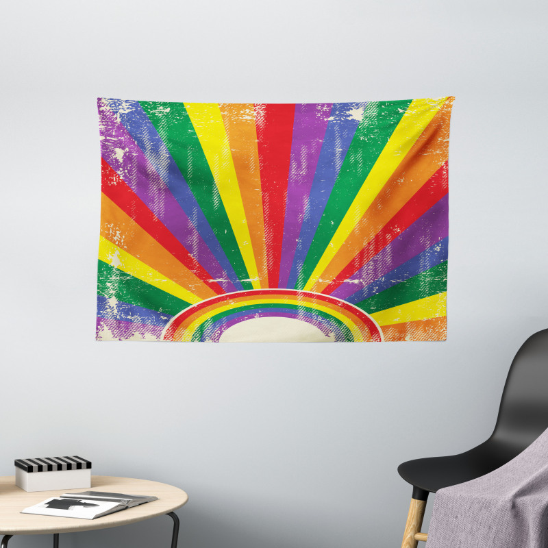 Grunge Rays Wide Tapestry