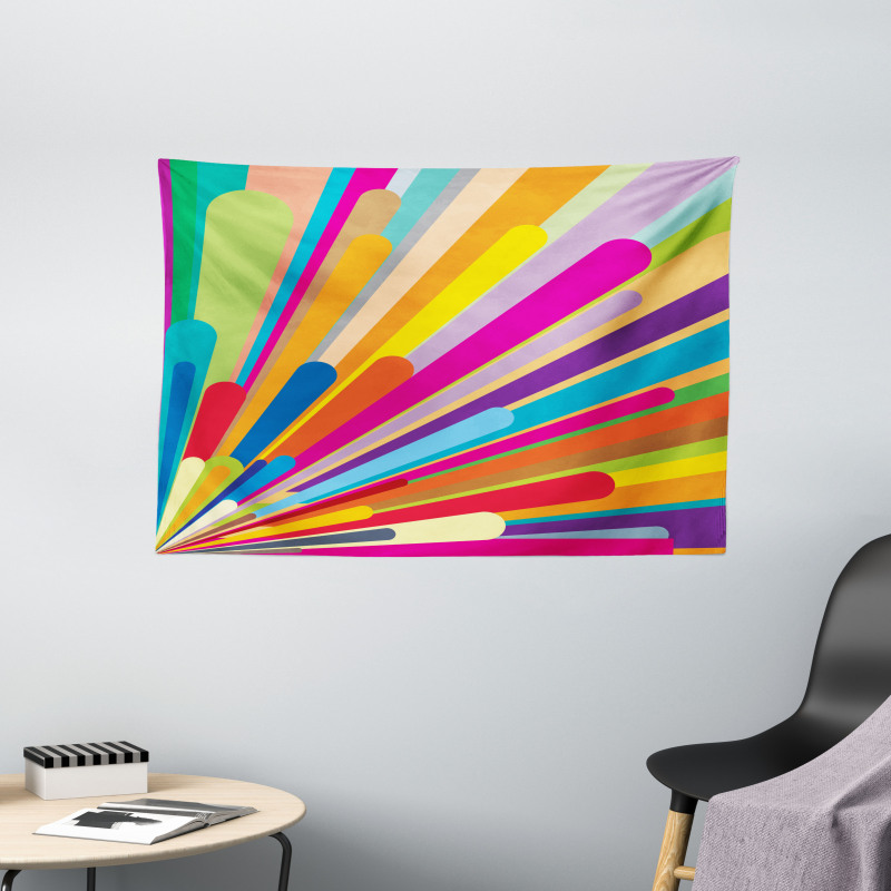 Burst of Lines Wide Tapestry