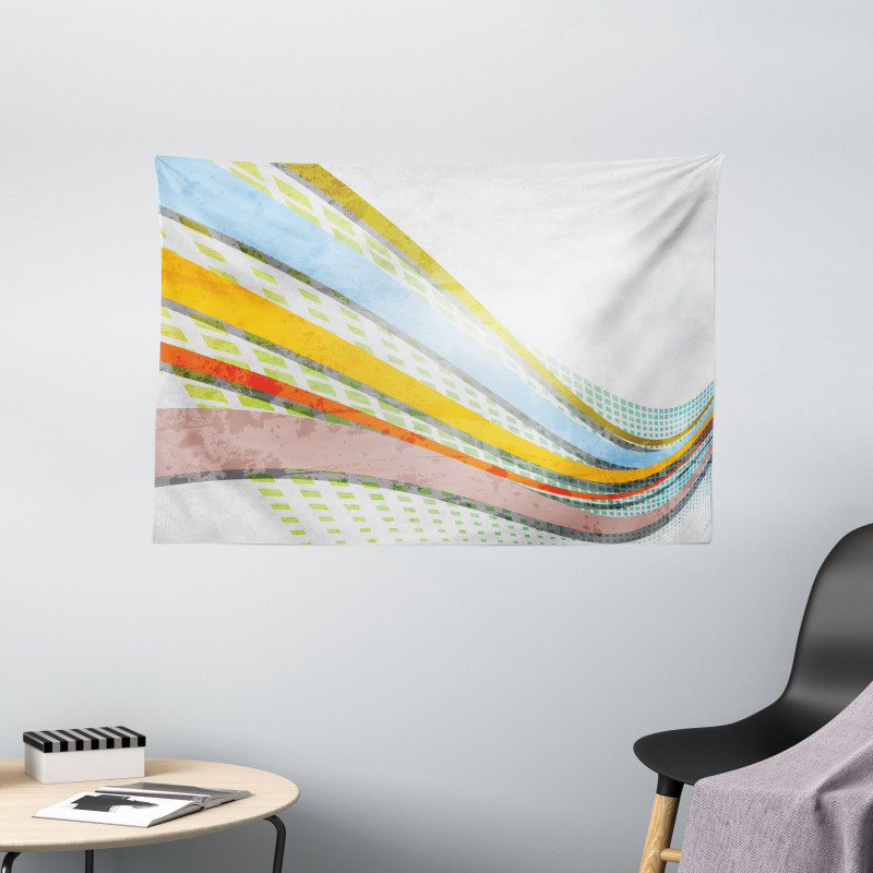 Curved Stripes Wide Tapestry