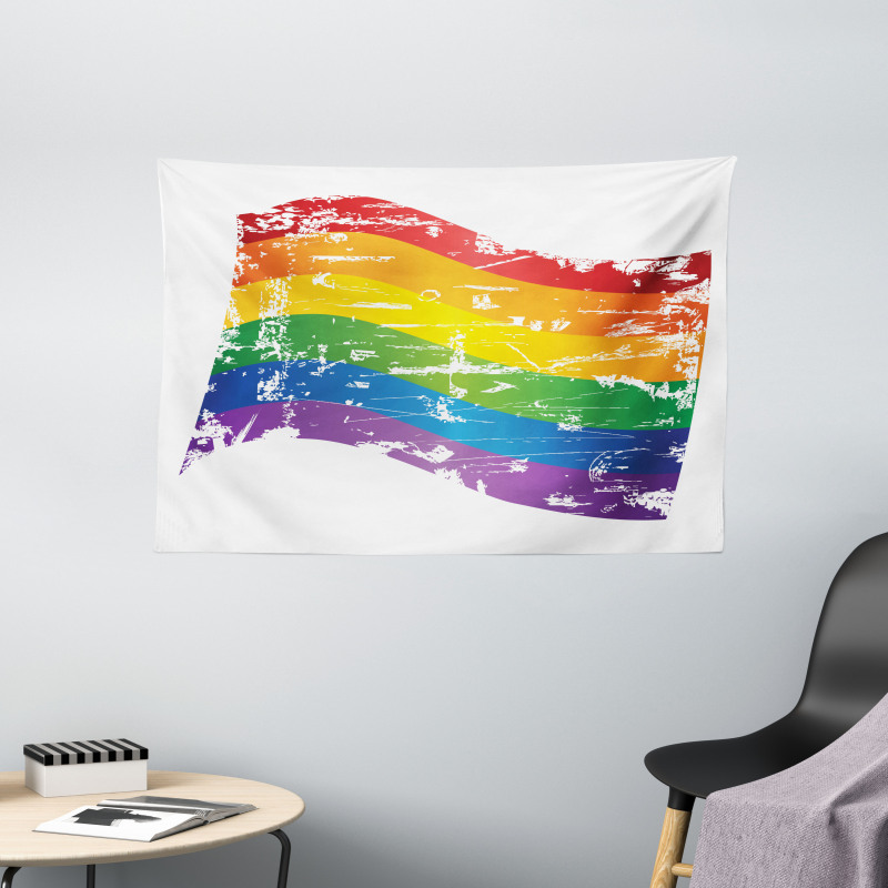 Gay Pride Flag Wide Tapestry