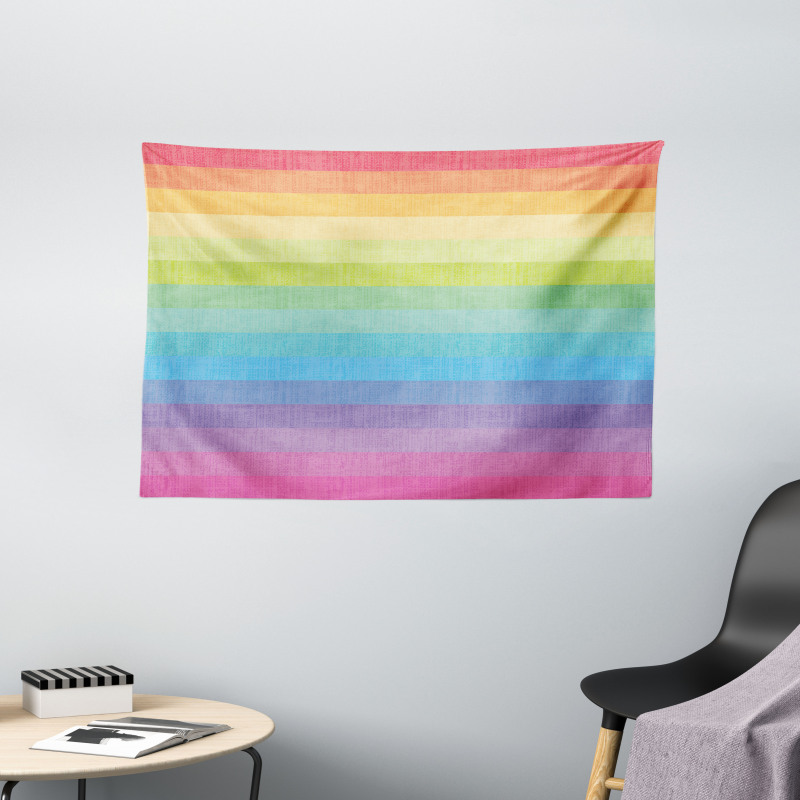 Retro Stripes Wide Tapestry