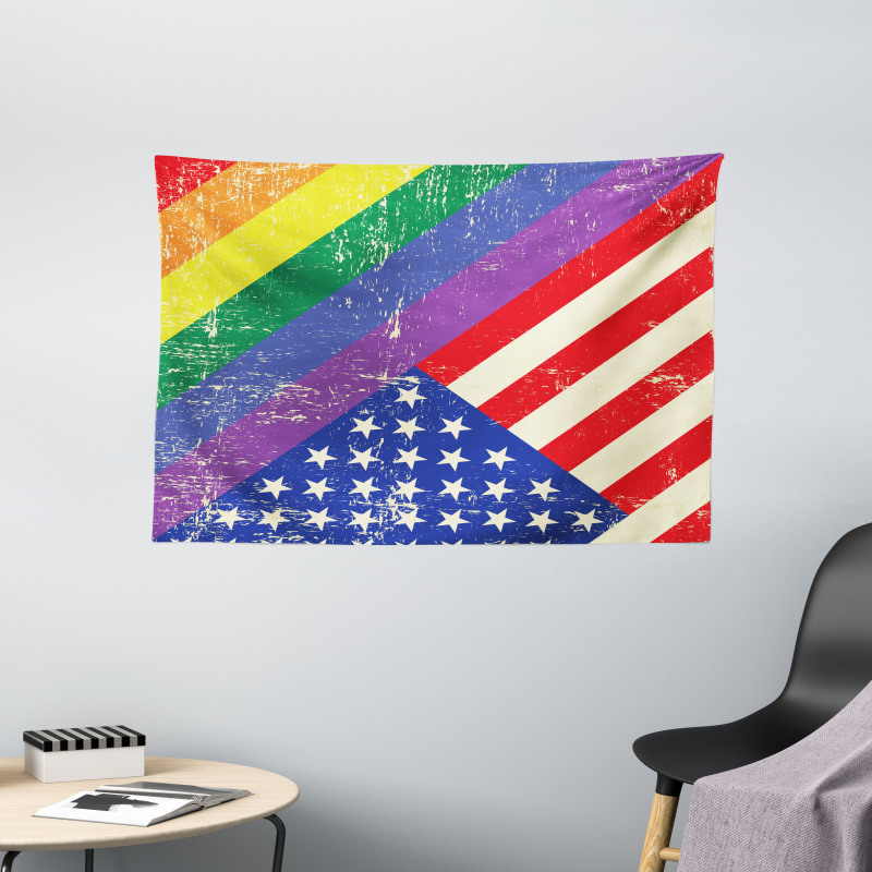 Old Glory LGBT Wide Tapestry