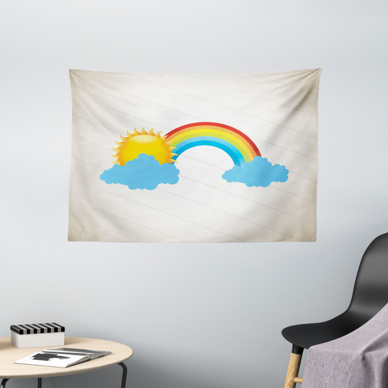 Sun over Clouds Wide Tapestry