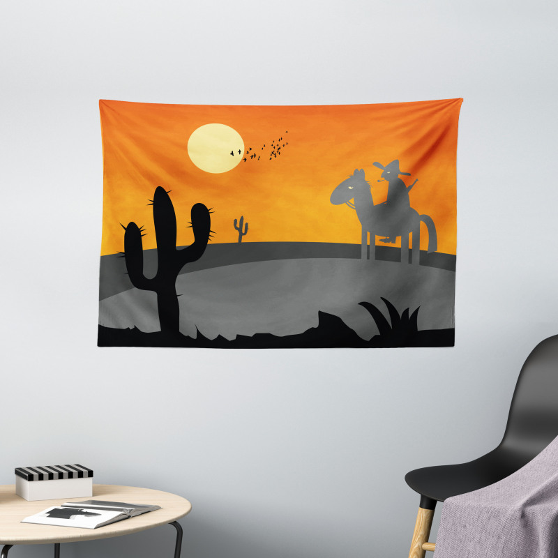 Hot Mexico Desert Wide Tapestry