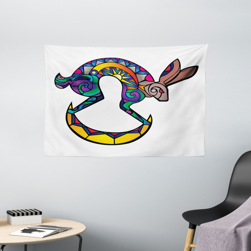 Kokopelli Hare Wide Tapestry