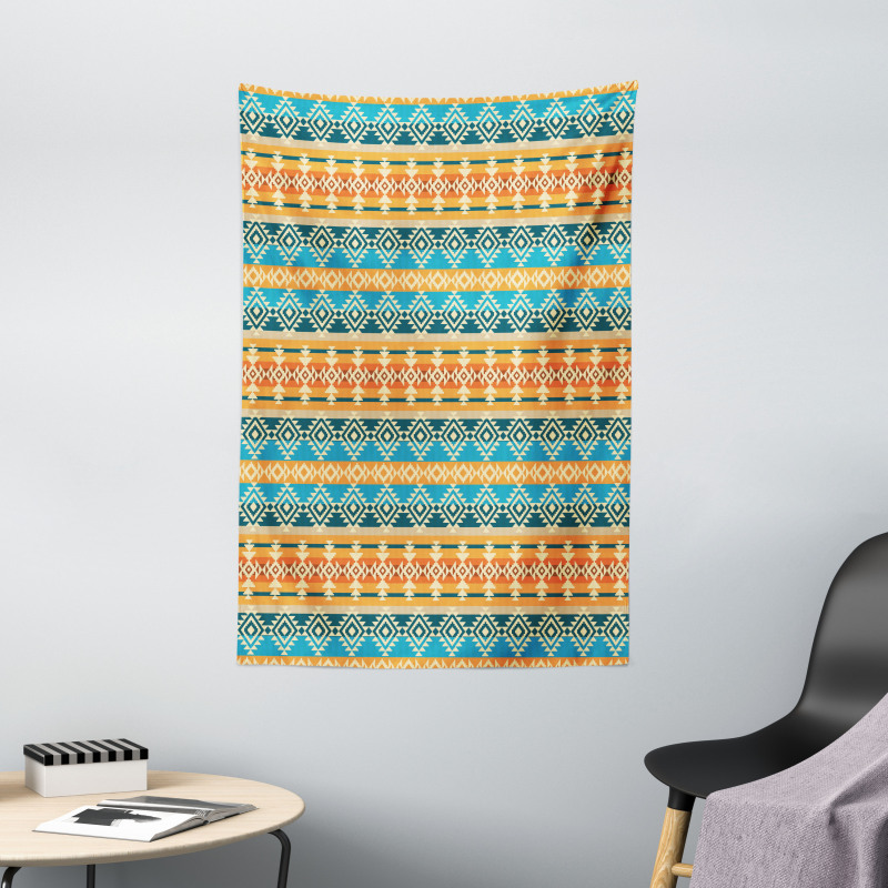 Folk Motifs Strips Tapestry