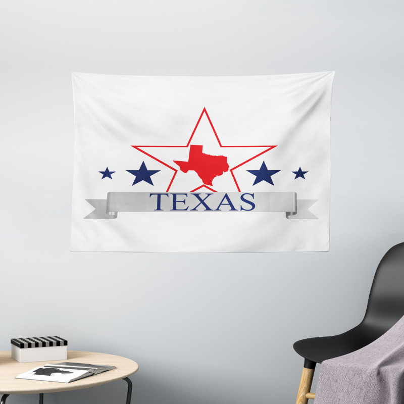 American Map Pattern Wide Tapestry