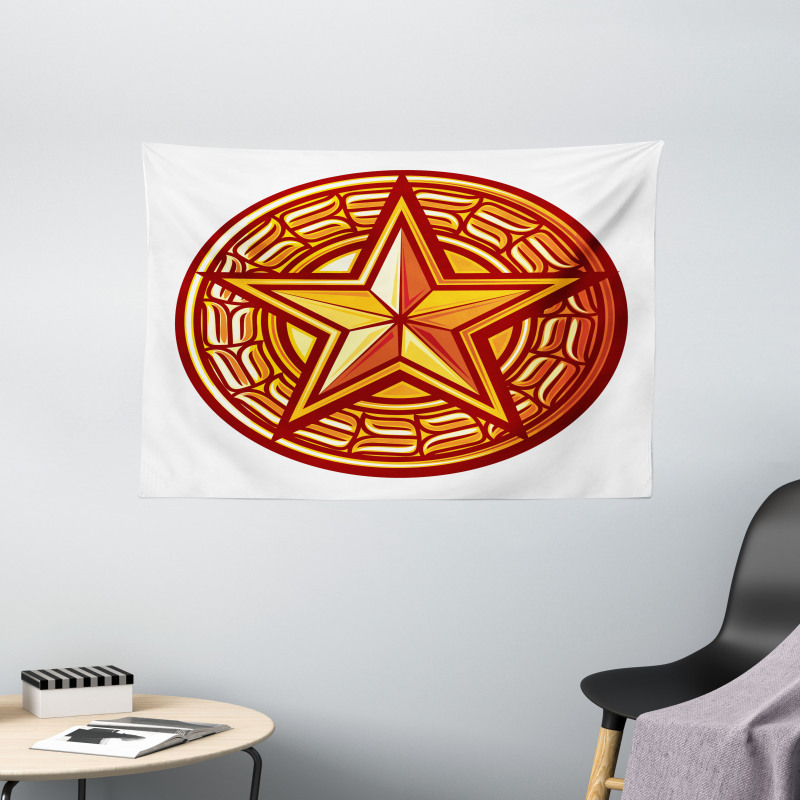 Seal Design in Warm Tones Wide Tapestry