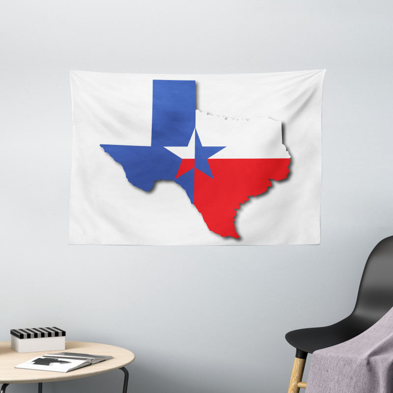 Map Outline Flag Wide Tapestry