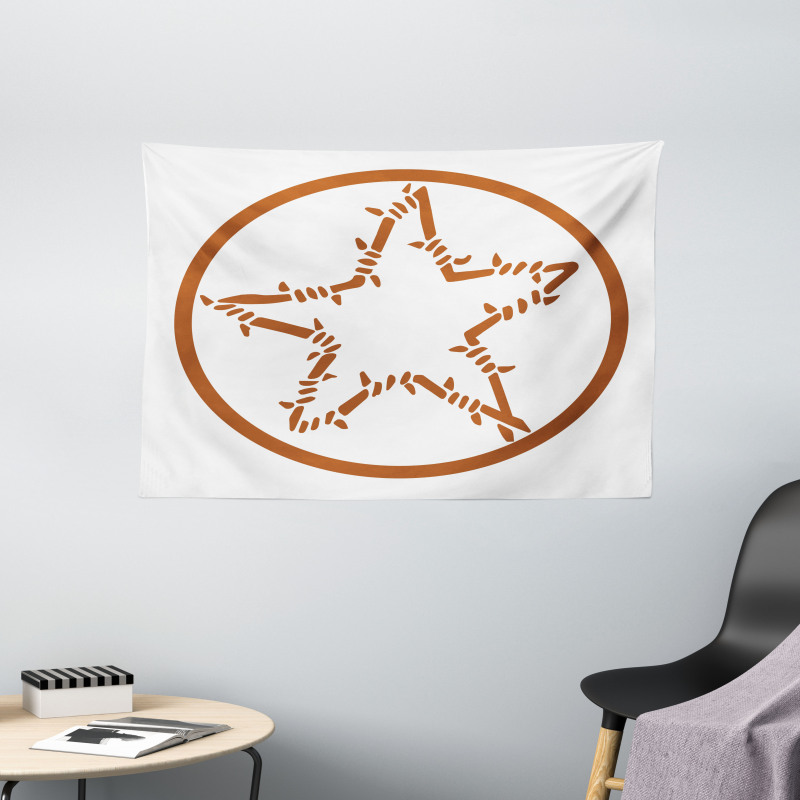 Barbed Wire Star Wide Tapestry