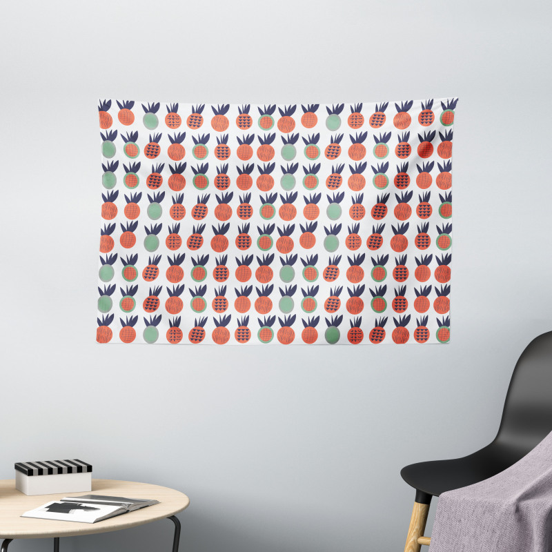 Triangles and Lines Wide Tapestry