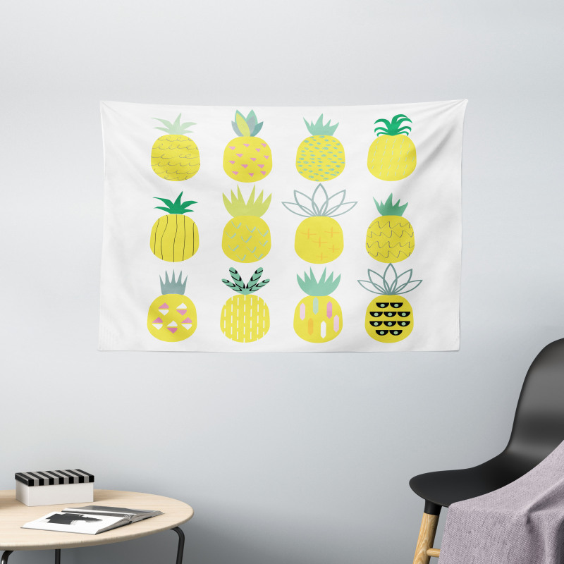 Pattern of Fruits Wide Tapestry