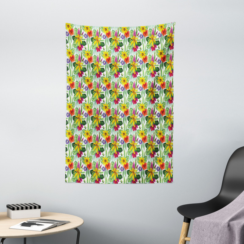 Lily Hibiscus Monstera Tapestry