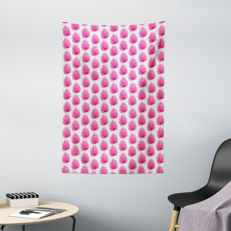 Pink Forest Leaves Tapestry
