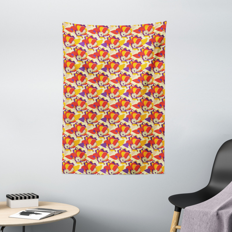 Colorful Poppy Garden Tapestry