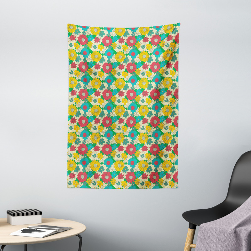 Vintage Flowers Art Tapestry