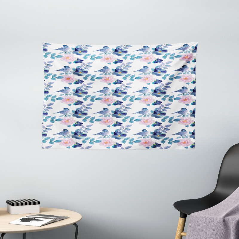 Bird and Nature Growth Wide Tapestry