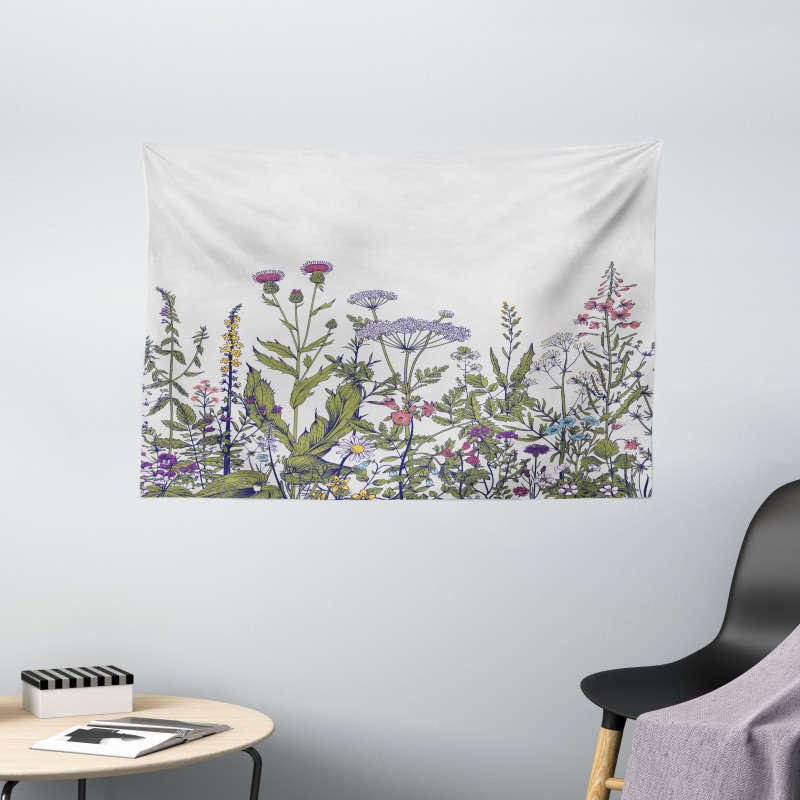 Thriving Garden Pattern Wide Tapestry