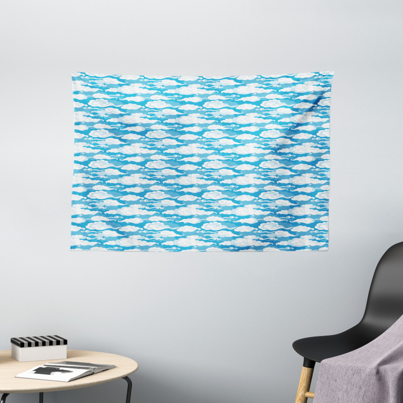 Japanese Clouds Wide Tapestry