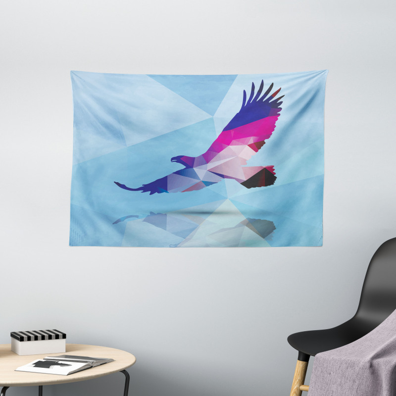 Polygonal Bird Design Wide Tapestry