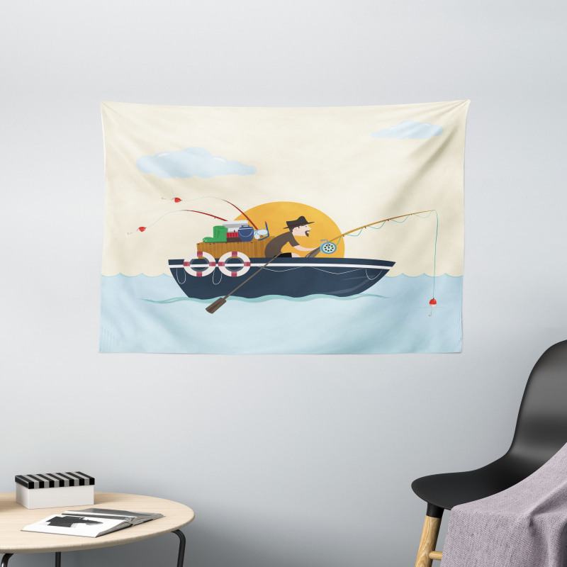 Fisher Man Hobby Wide Tapestry