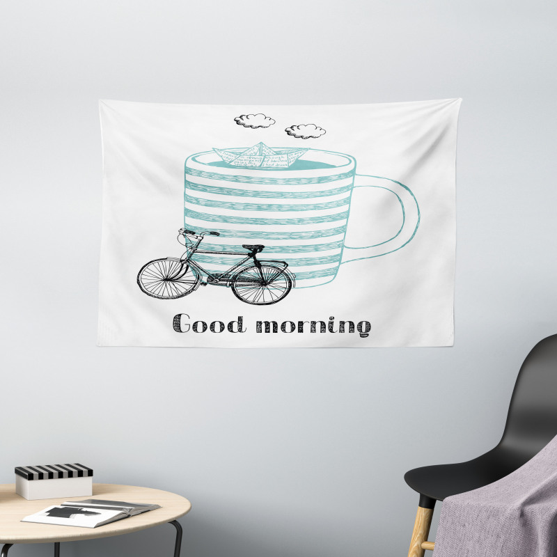Morning Cup Wide Tapestry
