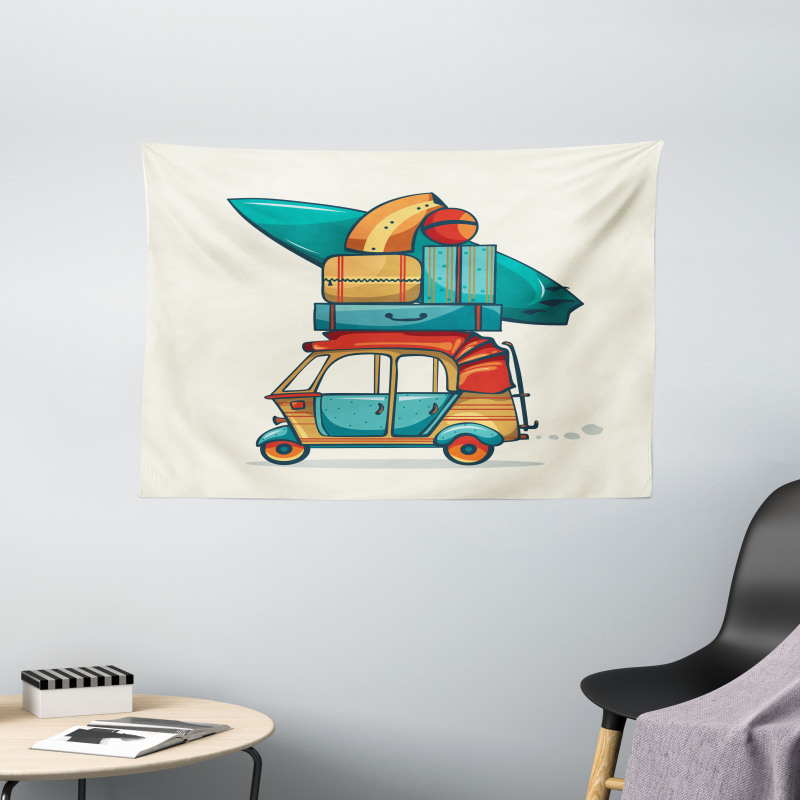 Rickshaw Luggage Wide Tapestry