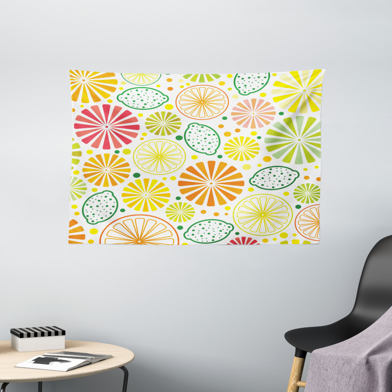 Tropical Clementine Wide Tapestry