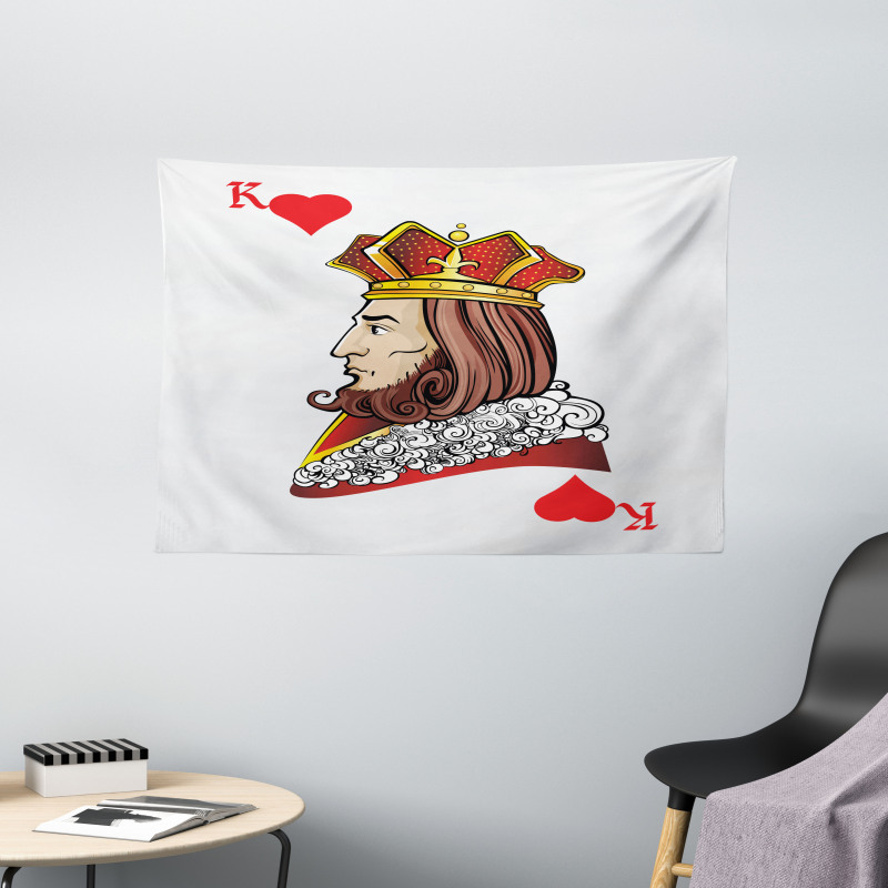 King of Heart Play Card Wide Tapestry
