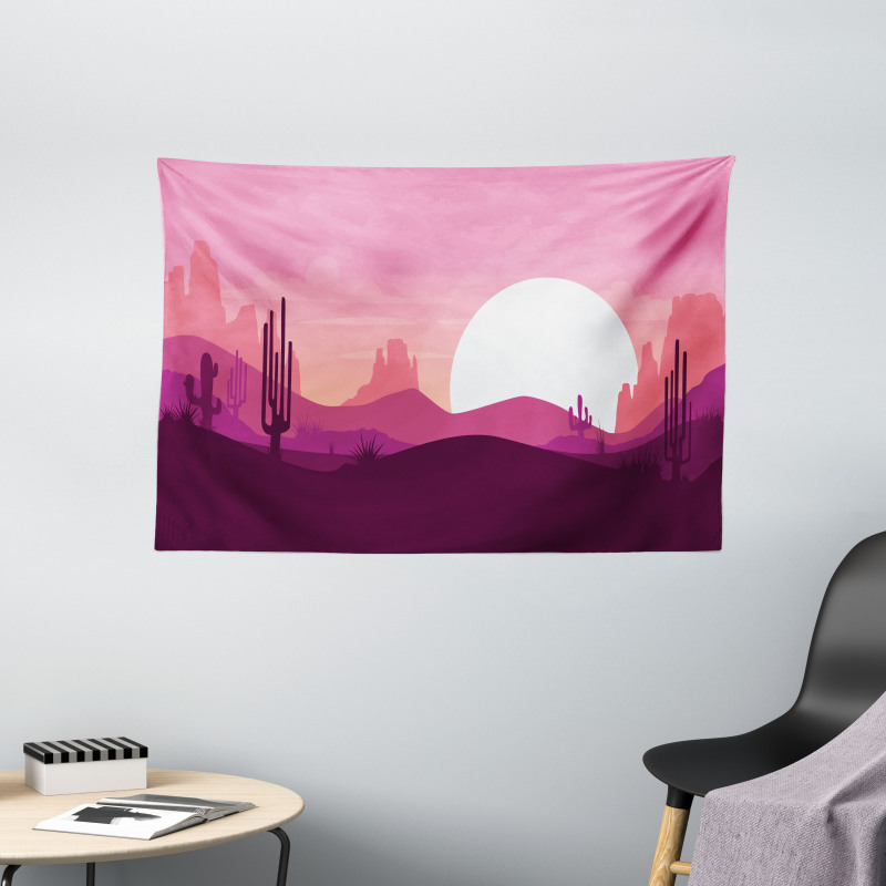 Arizona Desert Cactus Wide Tapestry