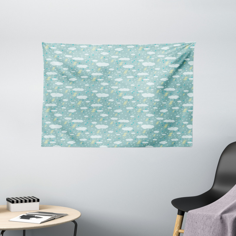 Bad Weather Thunderstorm Wide Tapestry
