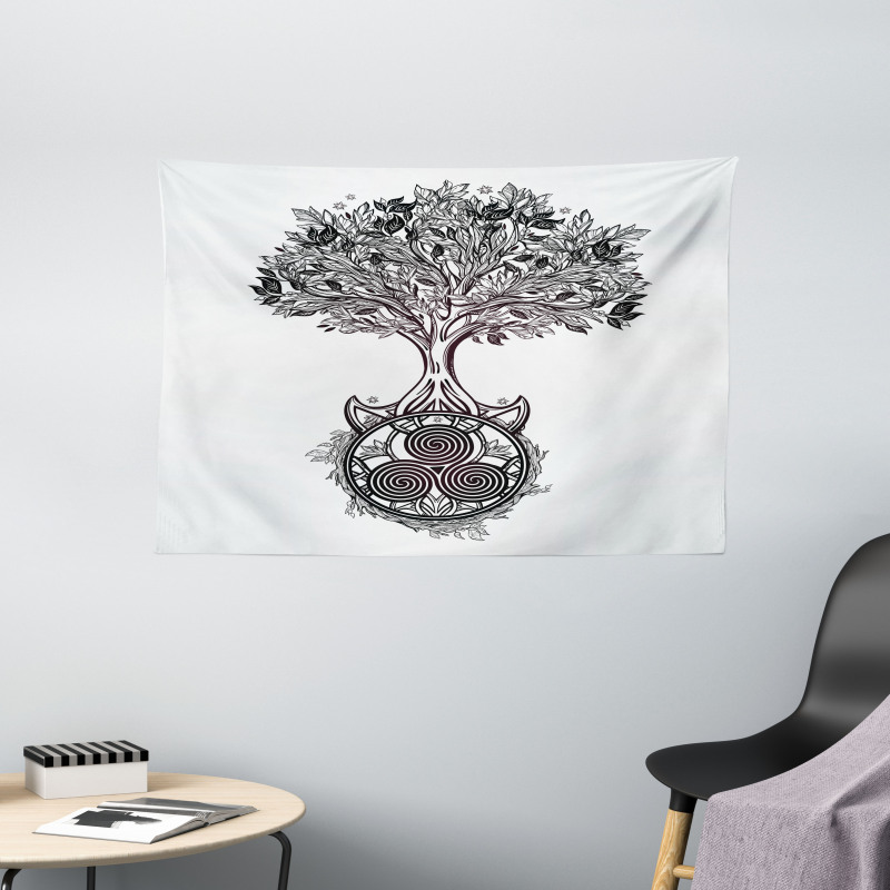 Tree of Life Triskelion Wide Tapestry