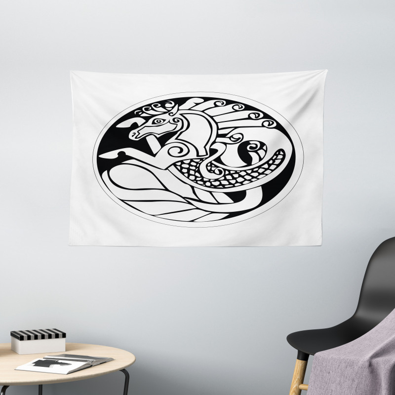 Druidic Unicorn Wide Tapestry