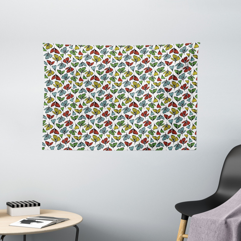 Autumn Petals Wide Tapestry